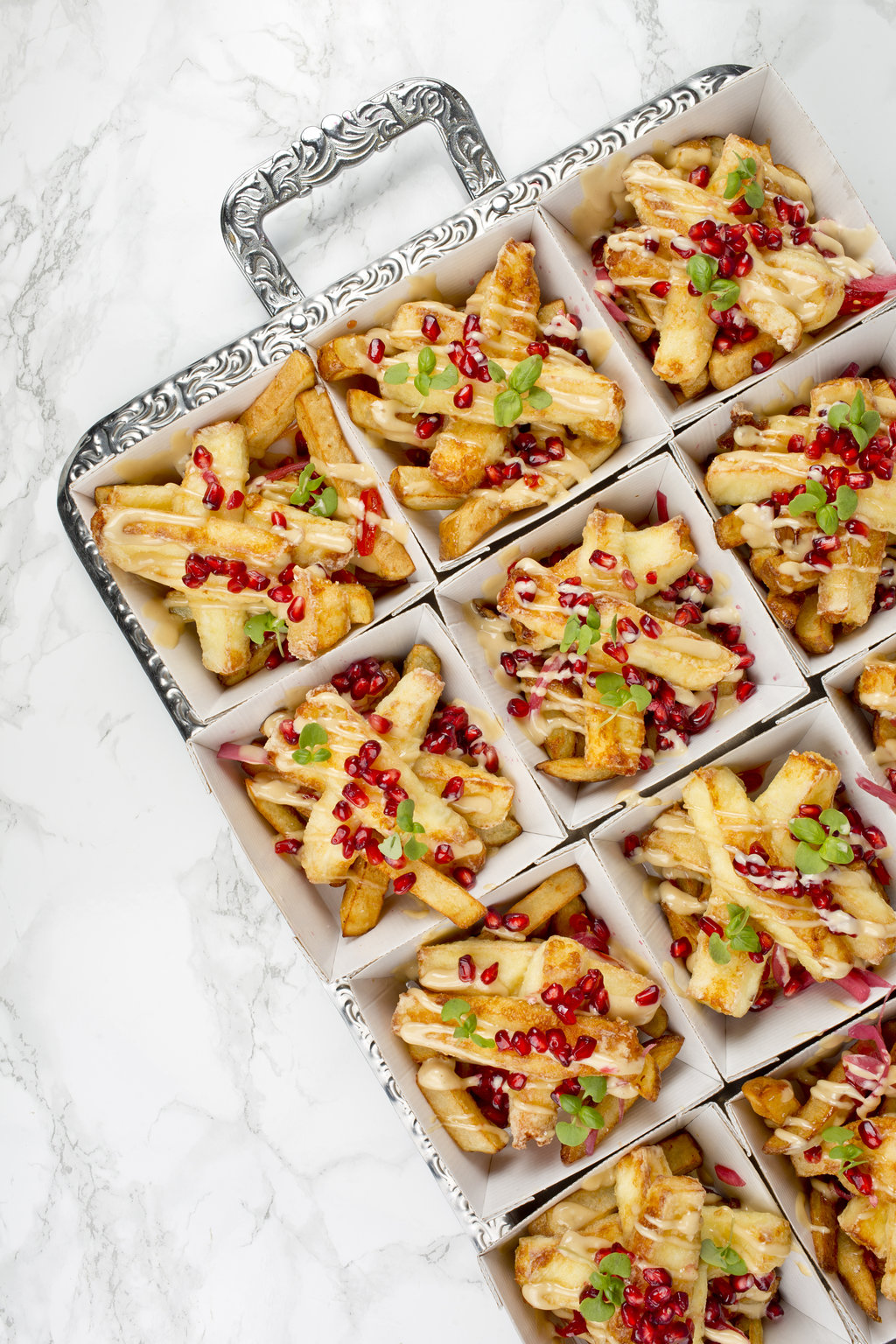 Chips and pomegranets Platter of food, Food photographer Liverpool, Commercial photographer Liverpool, Restaurant branding